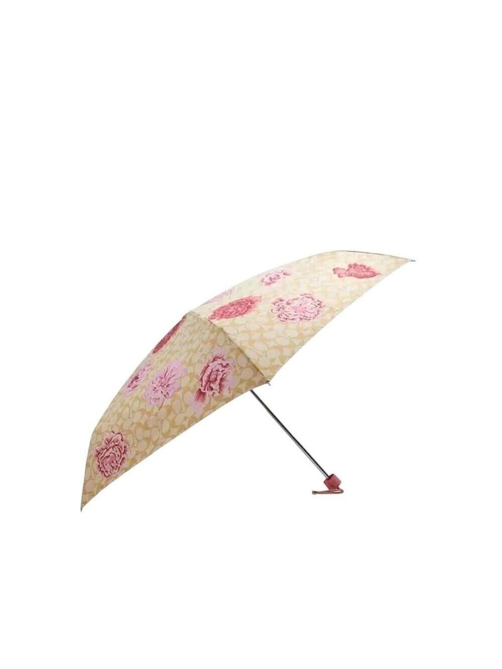 COACH MINI UMBRELLA SIGNATURE KAFFE FASSETT PRINT UV PROTECTION